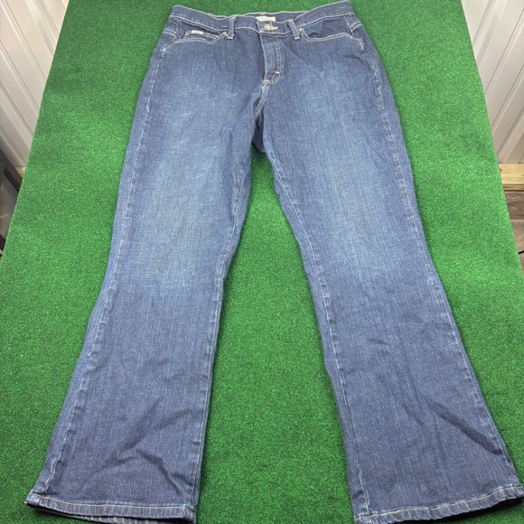 Lee Relaxed Bootcut Jeans Womens Size 12 Short Blue Denim Comfort Fit - Picture 1 of 7